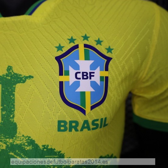 Nuevo Tailandia Especial Jugadores Camiseta Brasil 2023 Amarillo Baratas